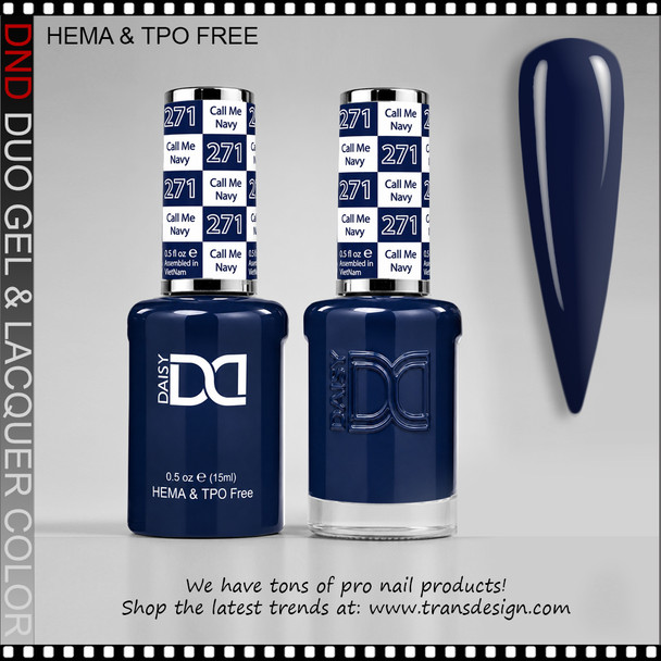 DND Gel Polish Duo HEMA & TPO-Free #271 Call Me Navy