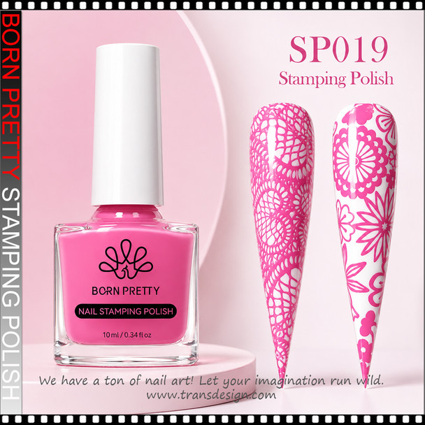 BORN PRETTY Nail Stamping Polish, Pink #SP-019