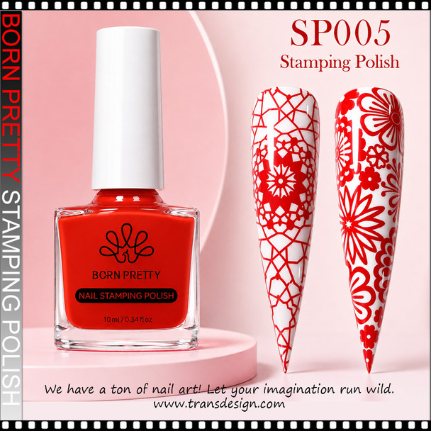 BORN PRETTY Nail Stamping Polish, Red #SP-005