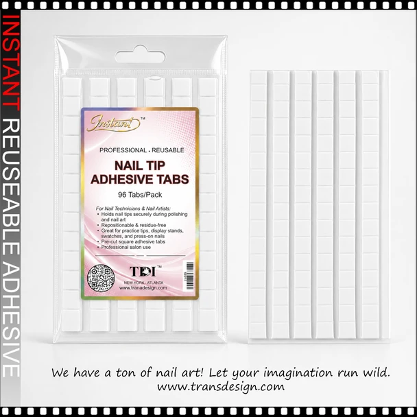 INSTANT Reusable Nail Tip Adhesive Tabs 96/Pack