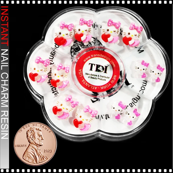 NAIL CHARM RESIN 3D Hello Kitty Pink Bow Mix 12/Case