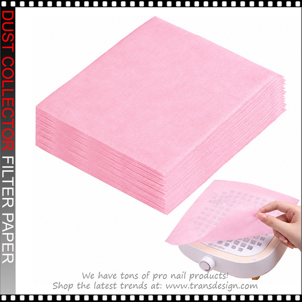 Nail Dust Collector Filter Paper Pink 100/Pack
