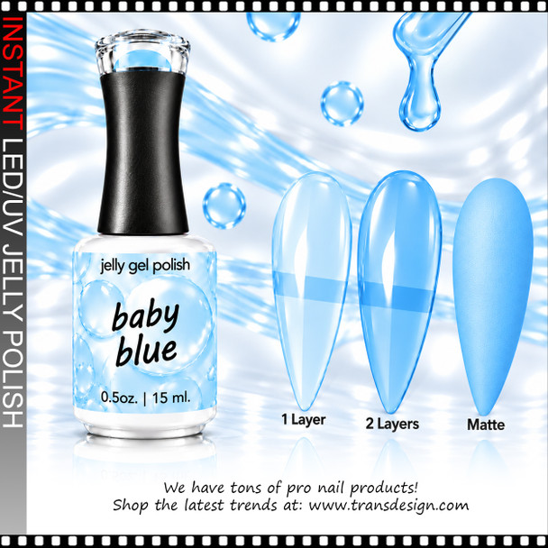 JELLY GEL POLISH – BABY BLUE 0.5 OZ.