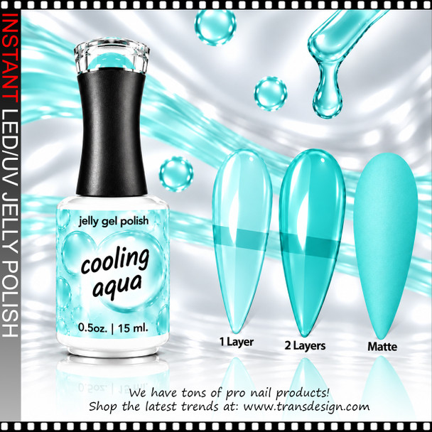 JELLY GEL POLISH – COOLING AQUA 0.5 OZ.