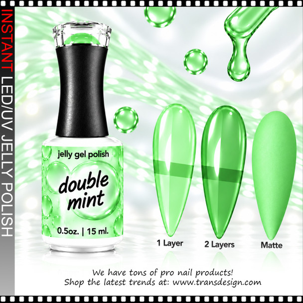 JELLY GEL POLISH – DOUBLE MINT 0.5 OZ.