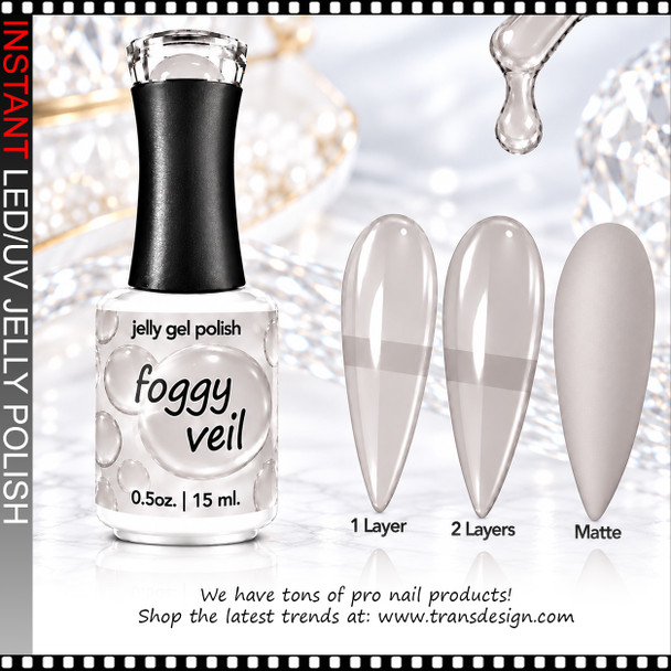 JELLY GEL POLISH – FOGGY VEIL 0.5 OZ.