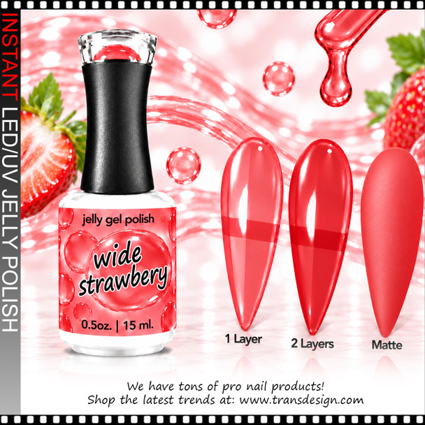 JELLY GEL POLISH – WIDE STRWBERY 0.5 OZ.