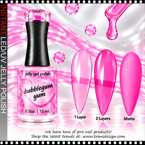 JELLY GEL POLISH – BUBBLEGUM YUM 0.5 OZ.