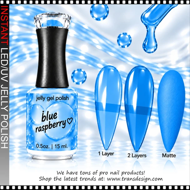 JELLY GEL POLISH – BLUE RASPBERRY 0.5 OZ.