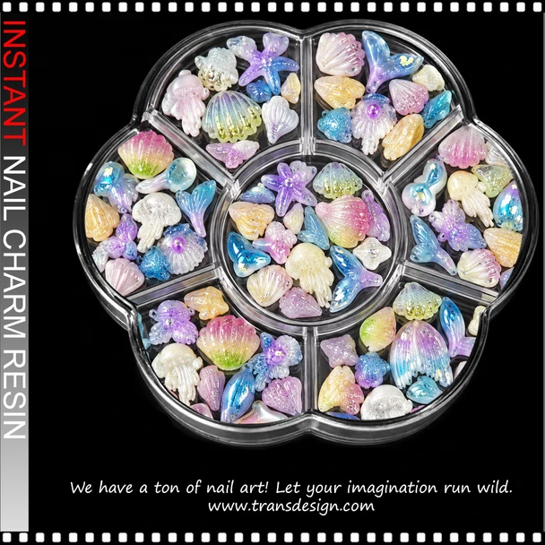 NAIL CHARM RESIN 3D OCEAN-THEMED – 50 PCS/CASE