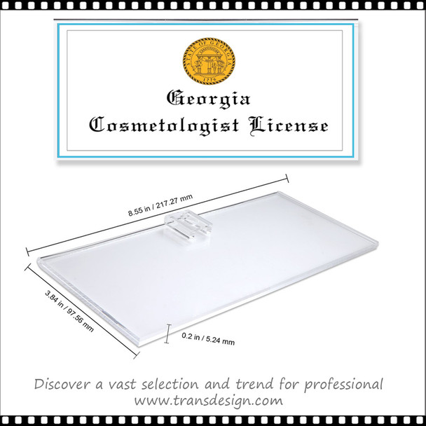 LICENSE HOLDER Wall Mount Clear Acrylic