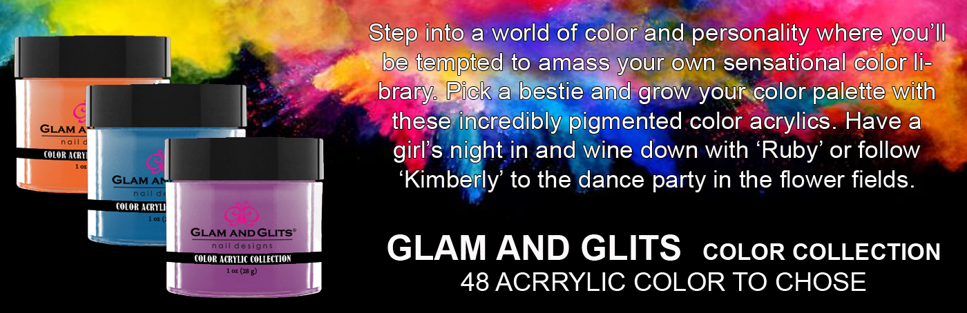 Glam and Glits - Color Acrylic Powder - Ruby 1oz CA300