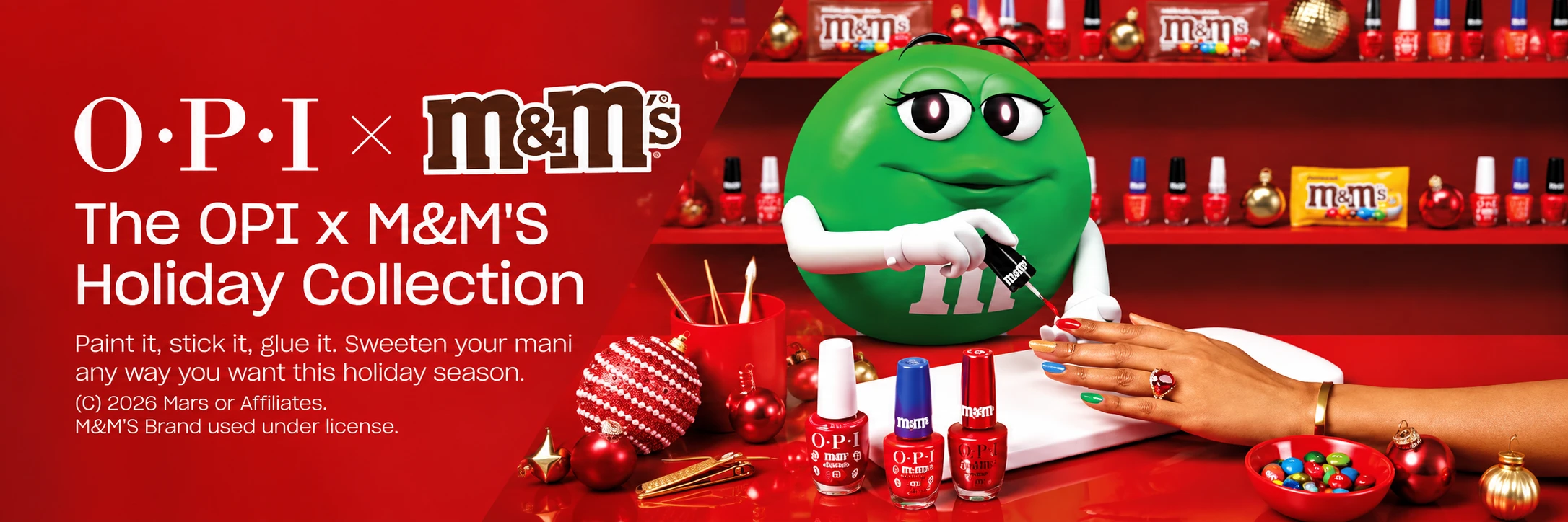 The OPI x M&M'S Holiday Collection