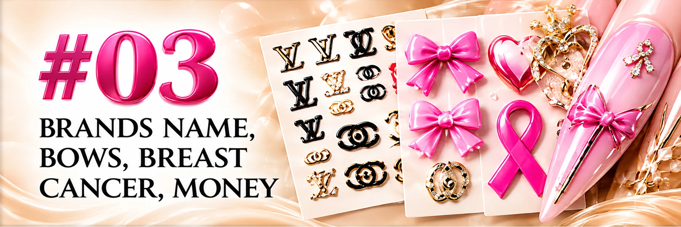 #3 BRAND NAMES, BOWS, BREAST CANCER, MONEY