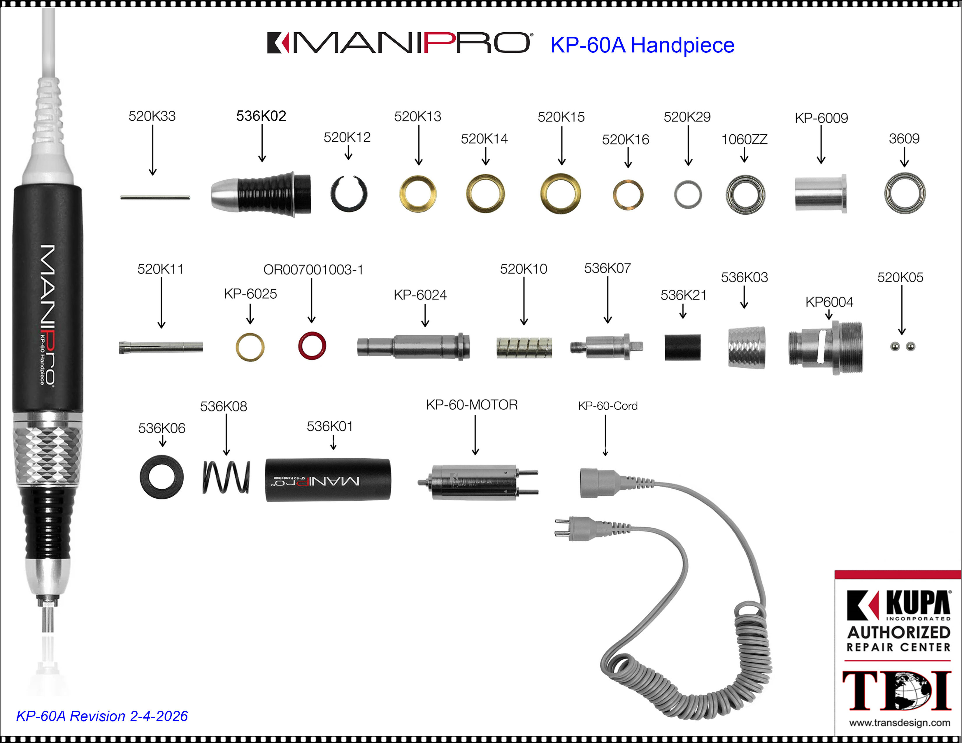 KUPA's MANIPRO KP-60A Parts
