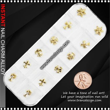 NAIL CHARM ALLOY Chrome Hearts Gold Cross /Case - TDI, Inc
