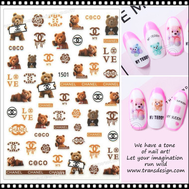 NAIL STICKER Brands Name, CHANEL & Ted Bear #1501