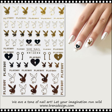 12 Sheets Bunny Nail Art Stickers Decals Nail Art Supplies 3D Heart Bunny Nail  Design Self Adhesive Nail Stickers for Women Kids Girls Nail Art Decoration  Luxury Designer Sticker French Manicure :