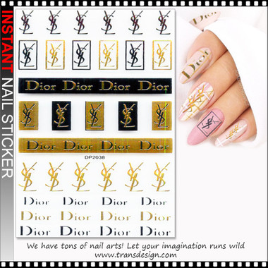 NAIL STICKER Brands Name, YVES SAINT LAURENT, DIOR #DP2038 - TDI, Inc