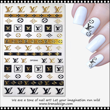 LV glow in the dark nail stickers decals – JELLY NAILS 1