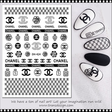 NAIL STICKER Brands Name, White CHANEL #CB-114