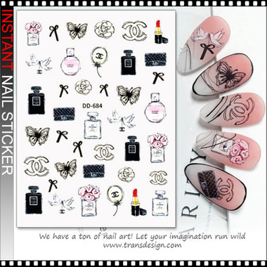 NAIL STICKER Brands Name, Classic CHANEL Symbols #DD684 - TDI, Inc