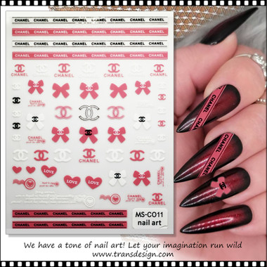 NAIL STICKER Brands Name Pink CHANEL #MS-C011