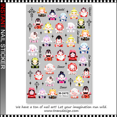 Fall Nails Basic 5D NAIL STICKER – KAWAII GOTHIC CARTOON CHARACTERS #M-2475 - TDI, Inc