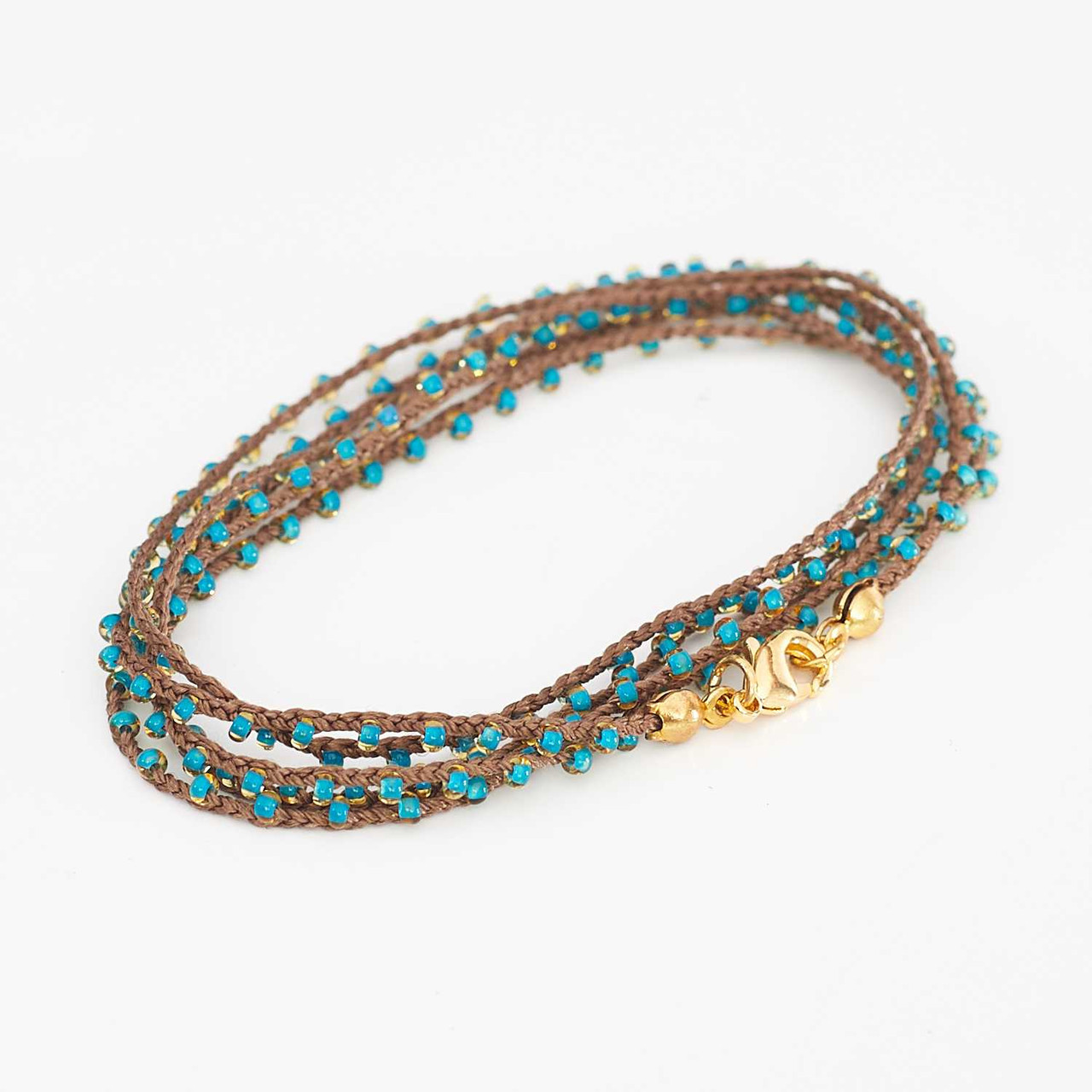 Silk Thread Necklace with Gold Details | Rich Hippie Design