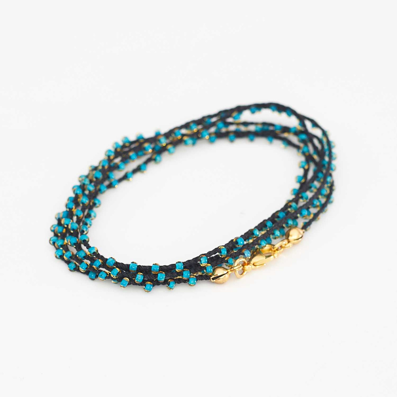 dainty silk cord adjustable beaded bracelet (green) – TheAdoptShoppe