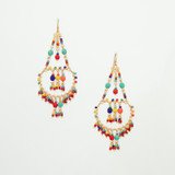 Handmade Bohemian Beaded Gold Plated Chandelier Earrings / CAE G B45-M24