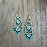 Gold-Plated Bugle Bead Earrings / CLE G B45-M76