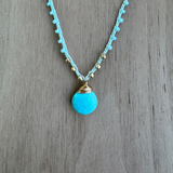 Braided Silk Turquoise Necklace / KRN G B403-9