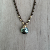 Braided Silk Labradorite Necklace / KRN G B200-4