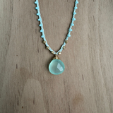 Braided Silk Blue Chalcedony Necklace / KRN G B402-20