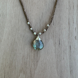 Silk Braided Labradorite Necklace / KRN S B13-4