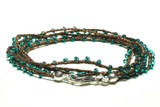 Dainty Boho Crochet Czech Seed Bead Silk Thread Necklace / Wrap Bracelet in Forest / GS102-65