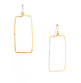 (Small) Hammered Boho, Bohemian, Geometric Minimalist Silver Rectangular Earrings, Handmade / GAE G B14-2
