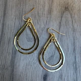 14k Gold Dipped Double Teardrop Earrings / GAE G B4-1