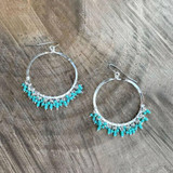 Handmade Hammered Hoop Minimalist Silver Earrings / GAE S B107 - 1