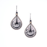 Handmade Boho Beaded  Silk Thread  Bohemian Mermaid Earrings  / MRE B2-3BLK
