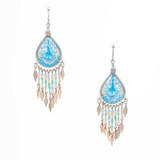 Handmade Boho Beaded Silk Thread Bohemian Mermaid Earrings / MRE B7-5MCL