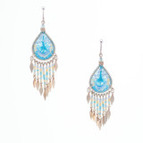 Handmade Boho Beaded  Silk Thread  Bohemian Mermaid Earrings  / MRE B7-5MCL