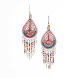 Handmade Boho Beaded Silk Thread Bohemian Mermaid Earrings / MRE B9-8TRQ