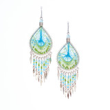 Handmade Boho Beaded  Silk Thread Bohemian Mermaid Earrings / MRE B9-11MCL