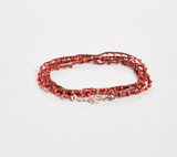 Dainty Boho Crochet Czech Seed Bead Silk Thread Necklace / Wrap Bracelet in Chestnut / GS102-24 Dainty Boho Crochet Czech Seed Bead Silk Thread Necklace / Wrap Bracelet in Chestnut / GS102-24
