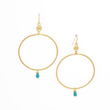 Hammered Gold, Beaded Gypsy Boho Earrings, Handmade / GAE G B212-1 Hammered Gold, Beaded Gypsy Boho Earrings, Handmade / GAE G B212-1