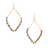 Hammered Gold, Beaded, Wire Wrapped Gypsy Boho Earrings, Handmade / GAE G B418-14 Hammered Gold, Beaded, Wire Wrapped Gypsy Boho Earrings, Handmade / GAE G B418-14