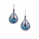 Handmade Boho Beaded Silk Thread Bohemian Mermaid Earrings / MRE B2-6PRL Handmade Boho Beaded Silk Thread Bohemian Mermaid Earrings / MRE B2-6PRL