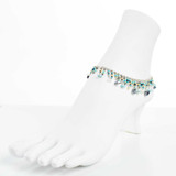 Dainty boho gypsy beach anklet with semi precious stones, Czech seed beads, bugle beads, handmade / ETA B20-M6